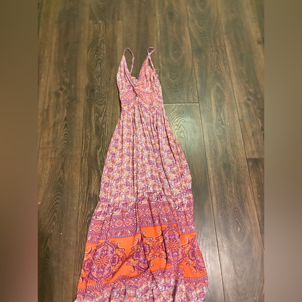 angie Pink and Orange Maxi Dress
